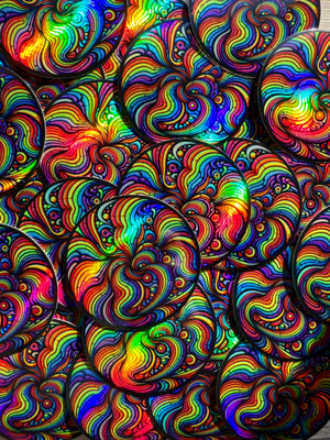 Bespattered Facade Rainbow Swirl Holographic Sticker