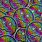 Bespattered Facade Neon Leopard Anxiety Face Holographic Glitter Sticker