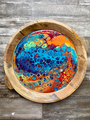 Intergalactic Rainbow Extra-Large Round Wood Tray