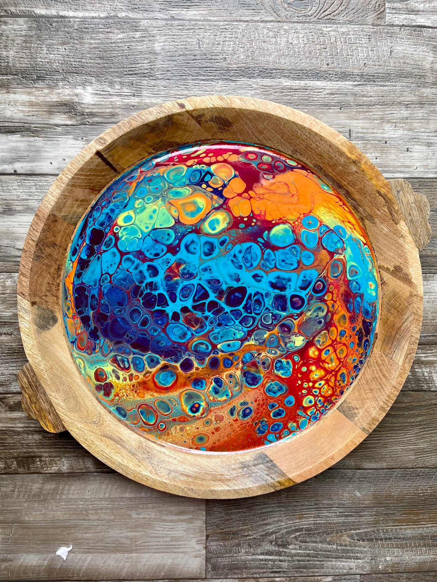 Intergalactic Rainbow Extra-Large Round Wood Tray