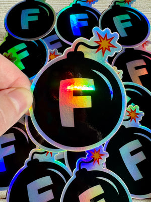 Bespattered Facade F Bomb Holographic Sticker