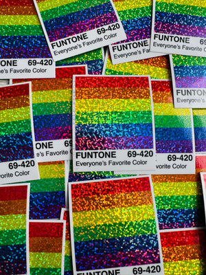 Bespattered Facade Everyone's Favorite Color Rainbow Holographic Glitter "Funtone" Chip Sticker