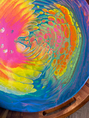 Unicorn Medium Round Acacia Wood Tray