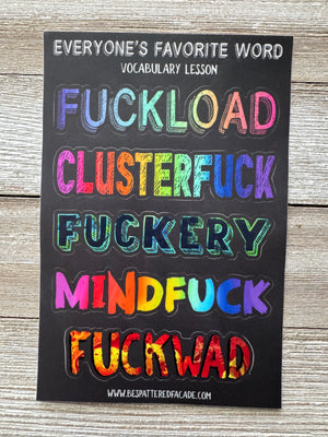 Bespattered Facade Everyone's Favorite Word Vocabulary Lesson Sticker Sheet