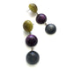 Olive Green Deep Purple & Grey Moonglow Tri Dot Drop Earrings