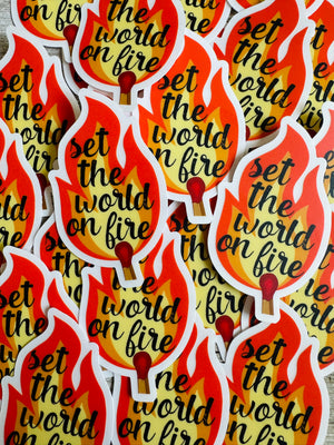 Bespattered Facade "Set the World on Fire" Flaming Match Clear Sticker