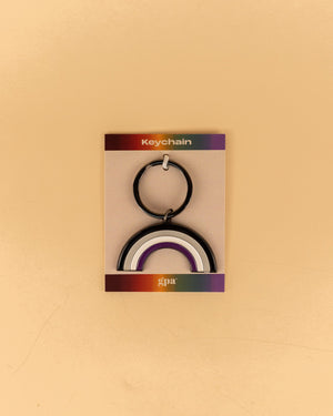 Asexual Rainbow Enamel Keychain