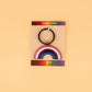 Genderfluid Rainbow Enamel Keychain