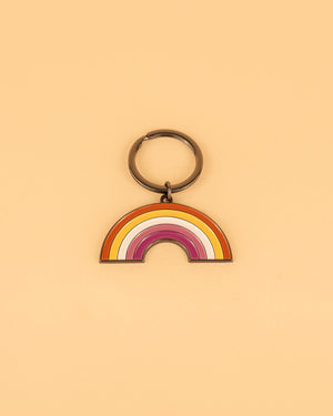 Lesbian Rainbow Enamel Keychain