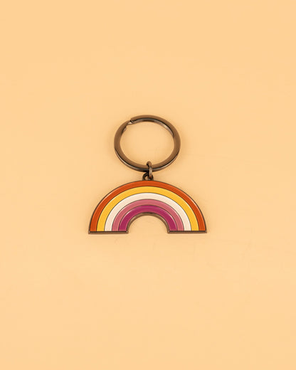 Lesbian Rainbow Enamel Keychain