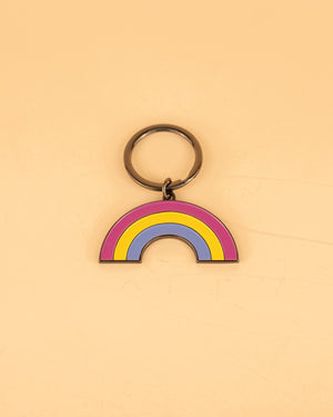 Pansexual Rainbow Enamel Keychain