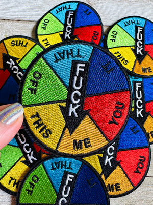 Everyone's Favorite Word Colorful Language Wheel Iron-On Embroidered Patch
