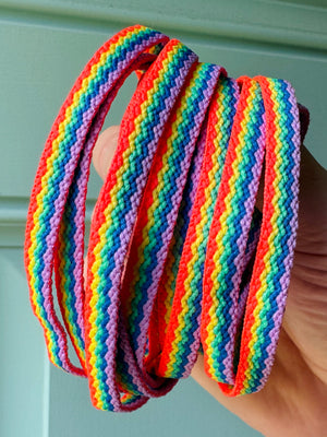 Neon Rainbow Flat Shoelaces (5 sizes)