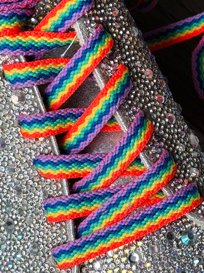 Neon Rainbow Flat Shoelaces (5 sizes)