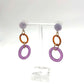 Amethyst & Tortoise Tri-Ring Statement Earrings