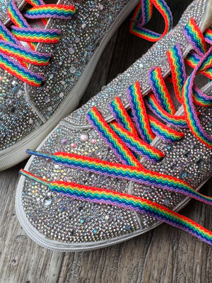 Neon Rainbow Flat Shoelaces (5 sizes)