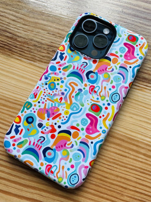 Bespattered Facade Rainbow Doodles Impact-Resistant Case