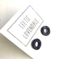 Navy Blue Wavy Donut Stud Earrings