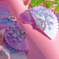 Lavender Spring Folding Fan Earrings