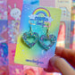 Spring Confetti Glitter Heart Earrings