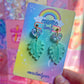 Pastel Spring Leaf Earrings