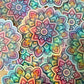 Bespattered Facade Pastel Rainbow Flower Mandala Holographic Sticker