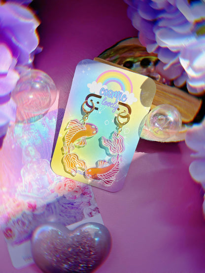 Iridescent Koi Fish Earrings