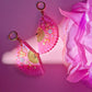 Pretty Pink Folding Fan Earrings