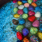 Glittery Rainbow Pebbles Large Round Acacia Wood Tray
