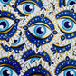 Bespattered Facade Metallic Gold and Blue Painting Evil Eye Sticker