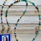 Rainbow Gemstone and Crystal Beaded ID Badge Lanyard / Crossbody Phone Strap / Bag Chain Purse Charm