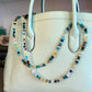 Rainbow Gemstone and Crystal Beaded ID Badge Lanyard / Crossbody Phone Strap / Bag Chain Purse Charm