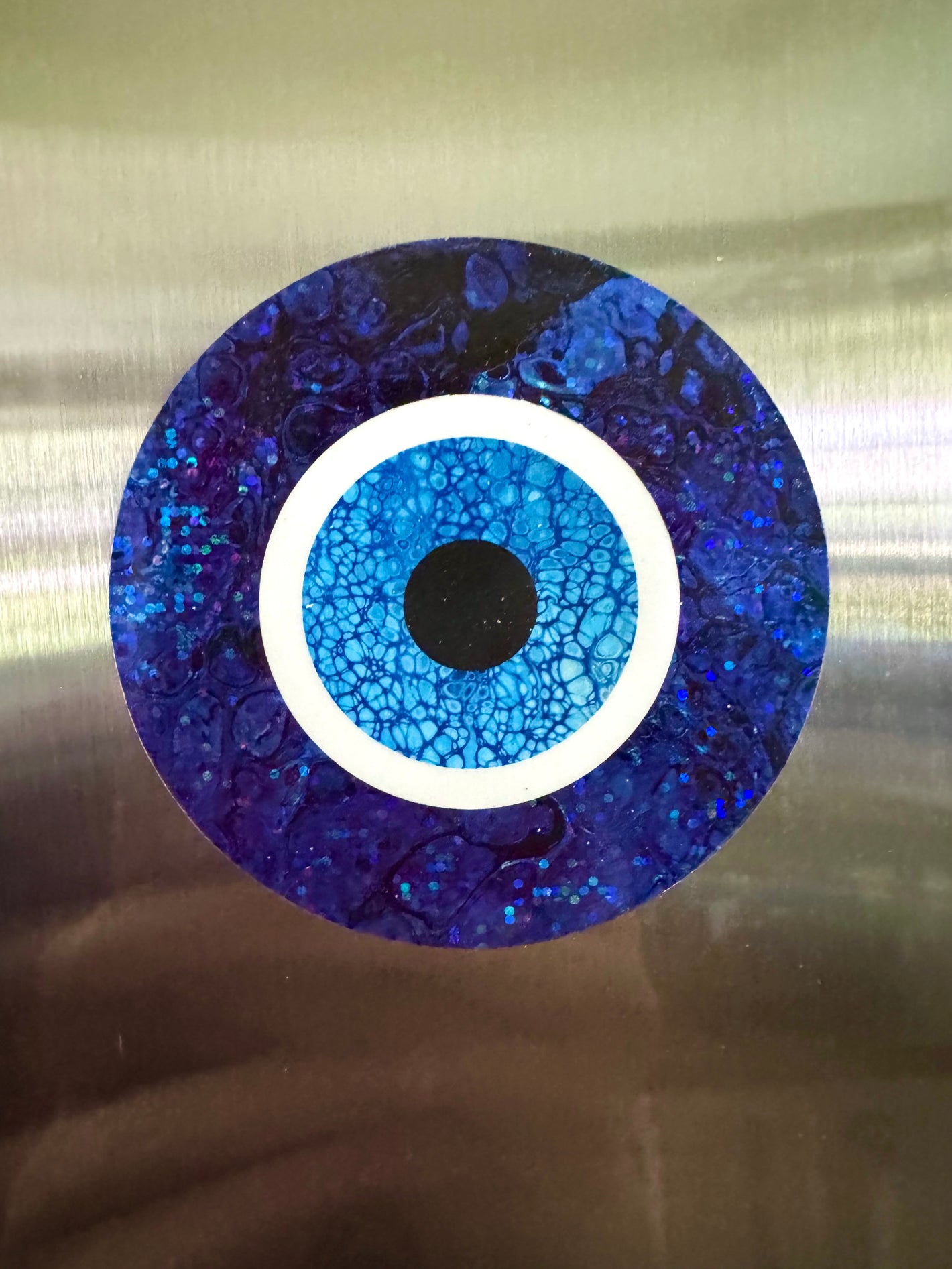 Bespattered Facade Evil Eye Protection Symbol Glitter Magnet