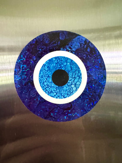 Bespattered Facade Evil Eye Protection Symbol Glitter Magnet