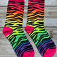 Neon Animal Print Unisex Mid-Calf Adult Socks Set