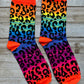 Neon Animal Print Unisex Mid-Calf Adult Socks Set