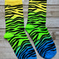 Neon Animal Print Unisex Mid-Calf Adult Socks Set