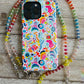 Rainbow Crystals Beaded ID Badge Lanyard / Crossbody Phone Strap / Bag Chain Purse Charm