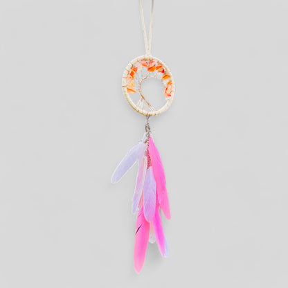 Tree Of Life Dreamcatcher | Car Hanging Decor | Pink Dreamcatcher | Dreamcatcher For House Wall Decor | Feather Wall Hanging Dreamcatchers