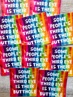 Bespattered Facade All-Seeing Butthole Rainbow Sticker