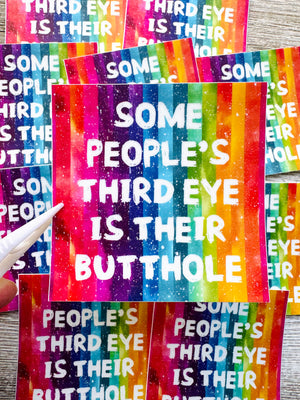 Bespattered Facade All-Seeing Butthole Rainbow Sticker
