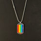 Rainbow Dog Tag Necklace – LGBTQ+ Pride Pendant on 24" Ball Chain