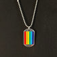 Rainbow Dog Tag Necklace – LGBTQ+ Pride Pendant on 24" Ball Chain