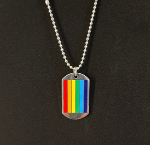 Rainbow Dog Tag Necklace – LGBTQ+ Pride Pendant on 24" Ball Chain