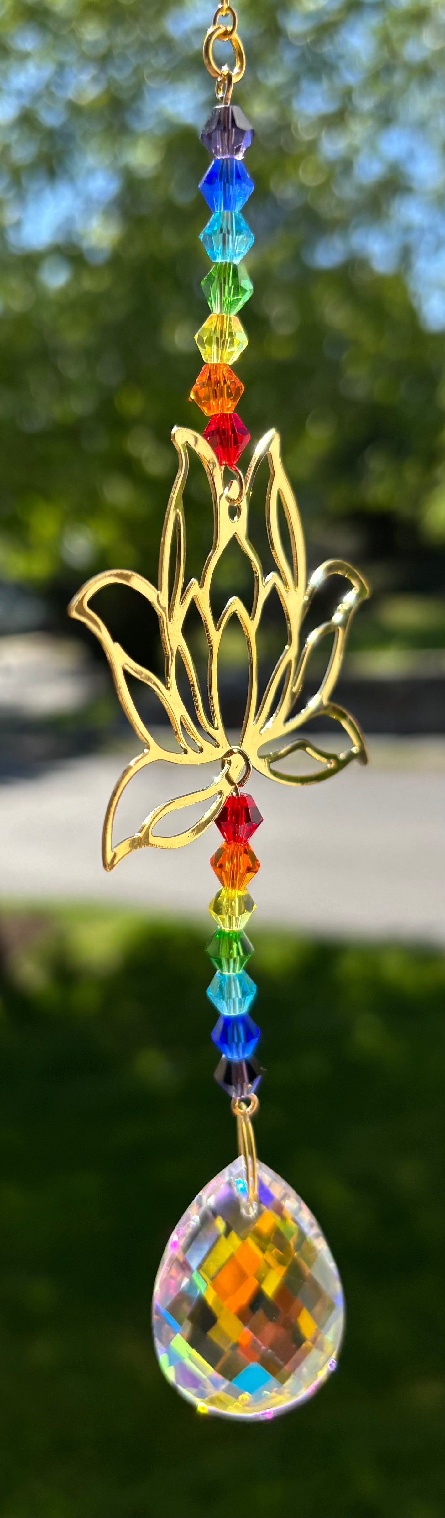 Lotus Rainbow Sun Catcher – LGBTQ+ Pride & Zen Energy Crystal Decor
