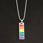 LGBTQ+ Pride Bar Pendant Necklace – Rainbow Enamel on Stainless Steel