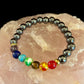 Chakra Healing Beads Bracelet with Hematite - Grounding, Protection & Balance