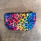 Bespattered Facade Rainbow Watercolor Leopard Accessory Pouch With T-Bottom | 2 Sizes