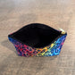 Bespattered Facade Rainbow Watercolor Leopard Accessory Pouch With T-Bottom | 2 Sizes