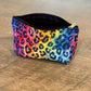 Bespattered Facade Rainbow Watercolor Leopard Accessory Pouch With T-Bottom | 2 Sizes